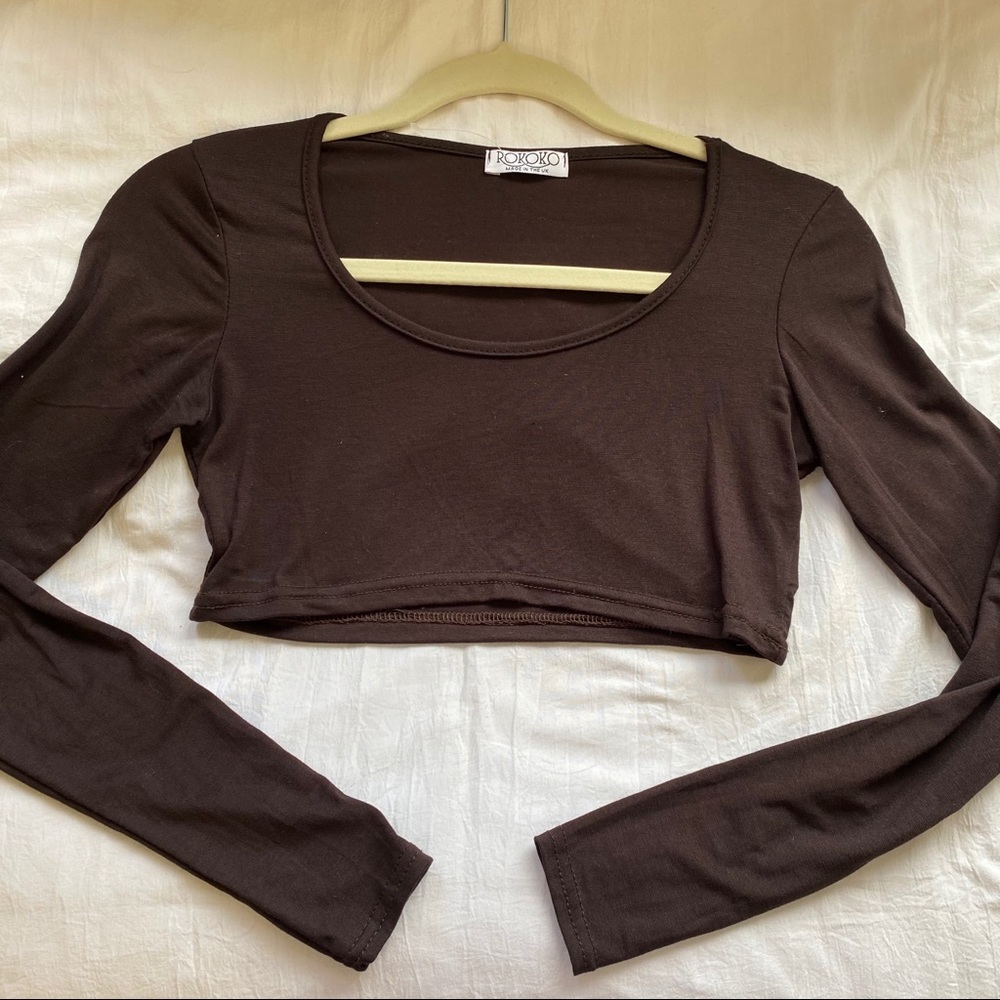 Brown super cropped long sleeve